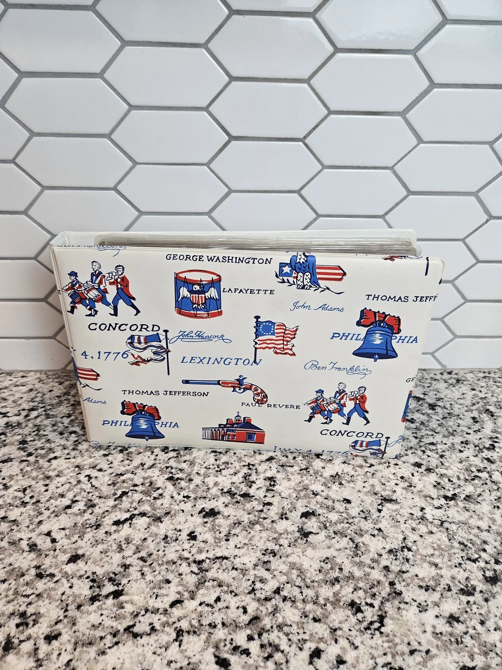 1970s Vintage Three Ring Photo Album Patriotic American Revolution Theme